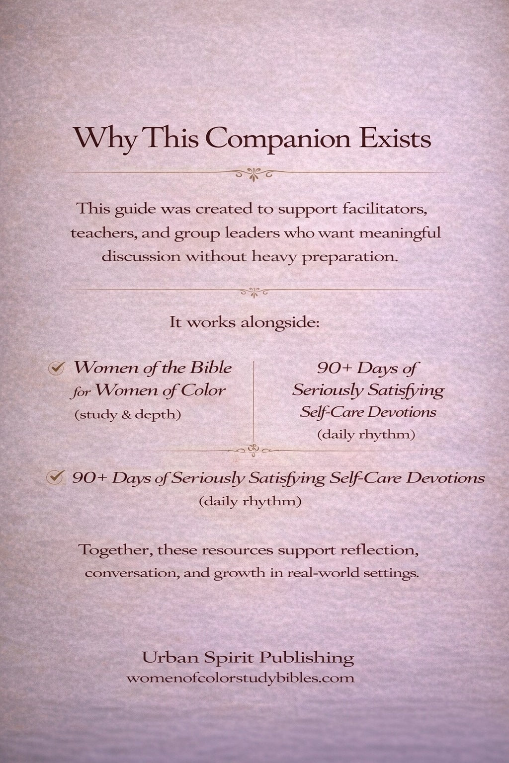 Women of the Bible for Women of Color WORKBOOK and Personal Study Guide