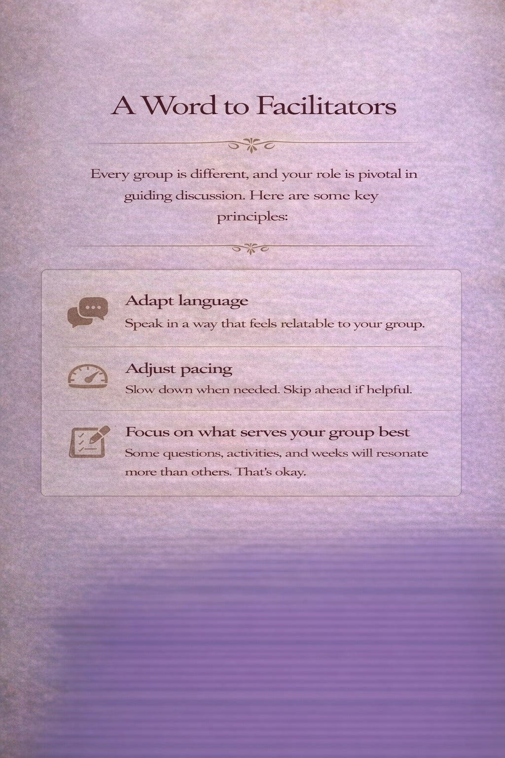 1 Workbook + 1 Book + 1 PURPLE Bible