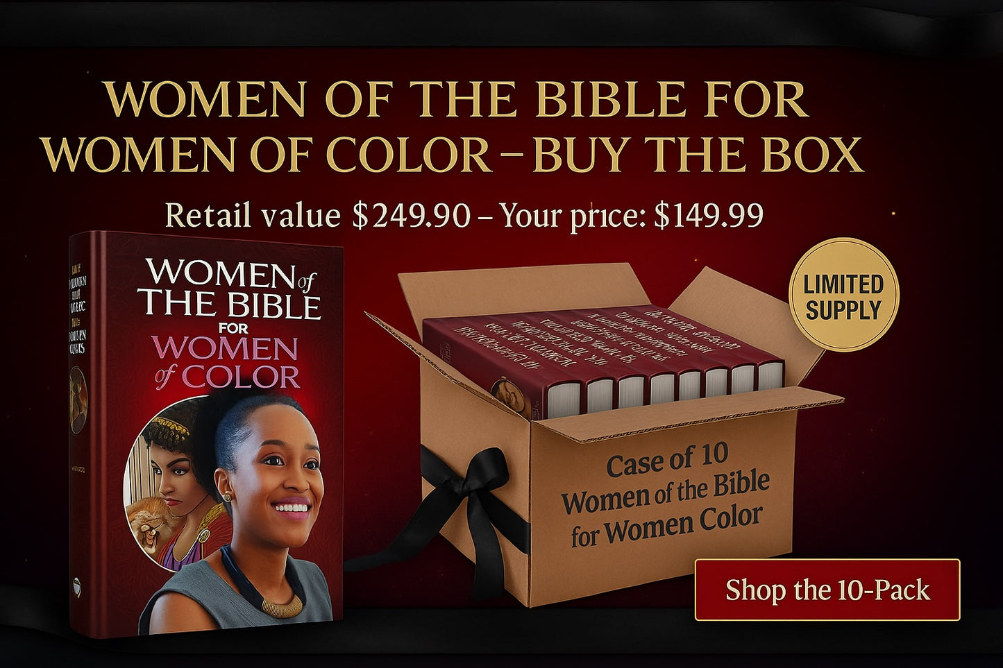 Women of the Bible for Women of Color -HARDCOVER Box of 10 - Black Ribbon Sale