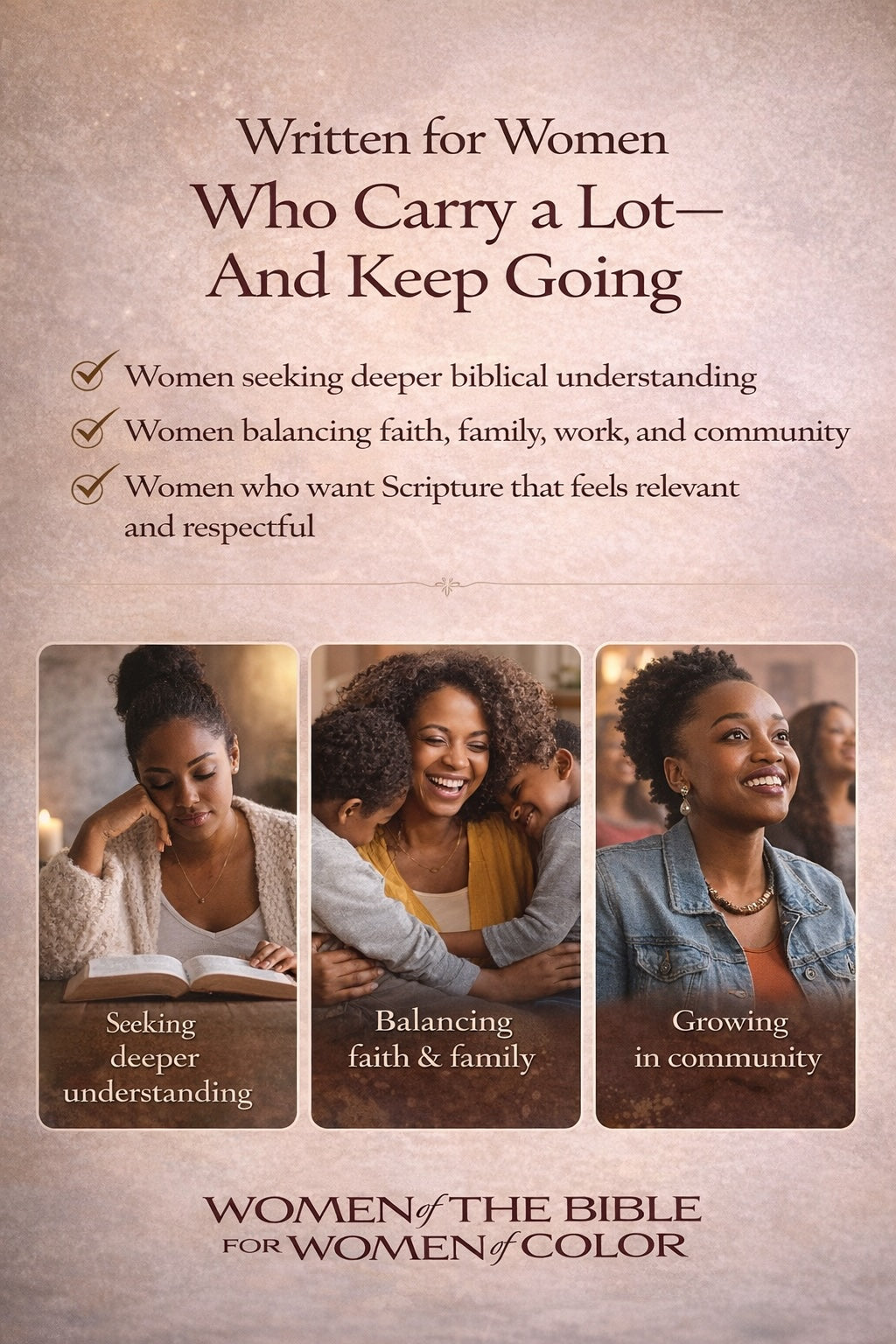 Women of the Bible for Women of Color WORKBOOK and Personal Study Guide