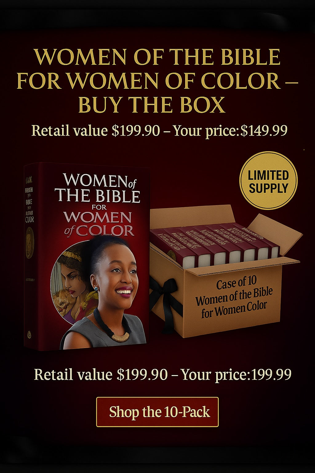Women of the Bible for Women of Color -HARDCOVER  Box of 10 - Black Ribbon Sale